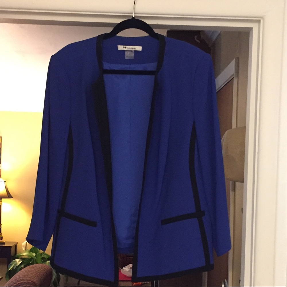Nygard knit royal/black jacket 16 excellent cond